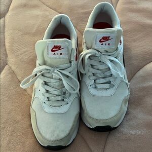 Nike Air White and Red Athletic Shoes
